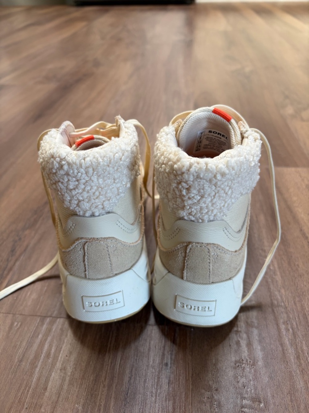 Sorel Cream Lace-Up Sherpa Trim High-Top Boots - Picture 4 of 6